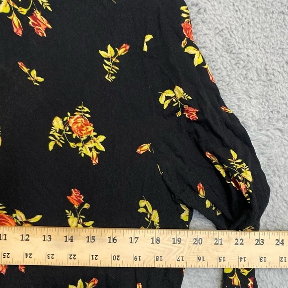 NWOT Free People Tate Floral print mock neck tunic mini dress open back bow L - Picture 10 of 12